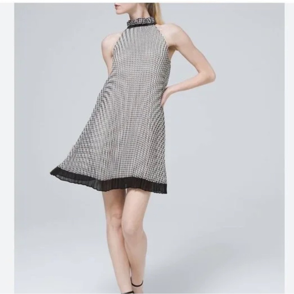 Whbm Black and White Gingham Dress